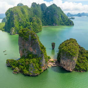 Aerial view James Bond Island  officially known as Koh Tapu  isl